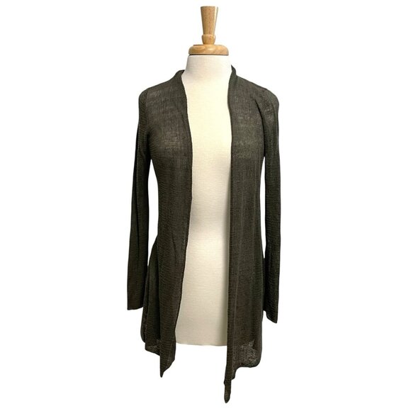 Eileen Fisher Hemp Blend Crinkle Open Knit Open Cardigan Sweater size Small - Picture 1 of 8